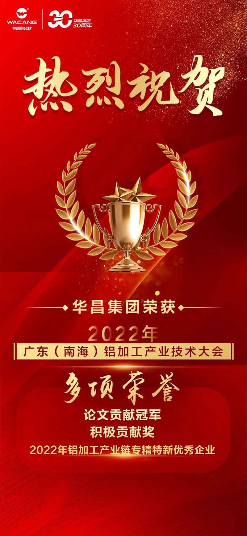 精彩鋁途 載譽而行 | 2022年廣東(南海)鋁加工產業技術大會，華昌集團榮獲多項榮譽